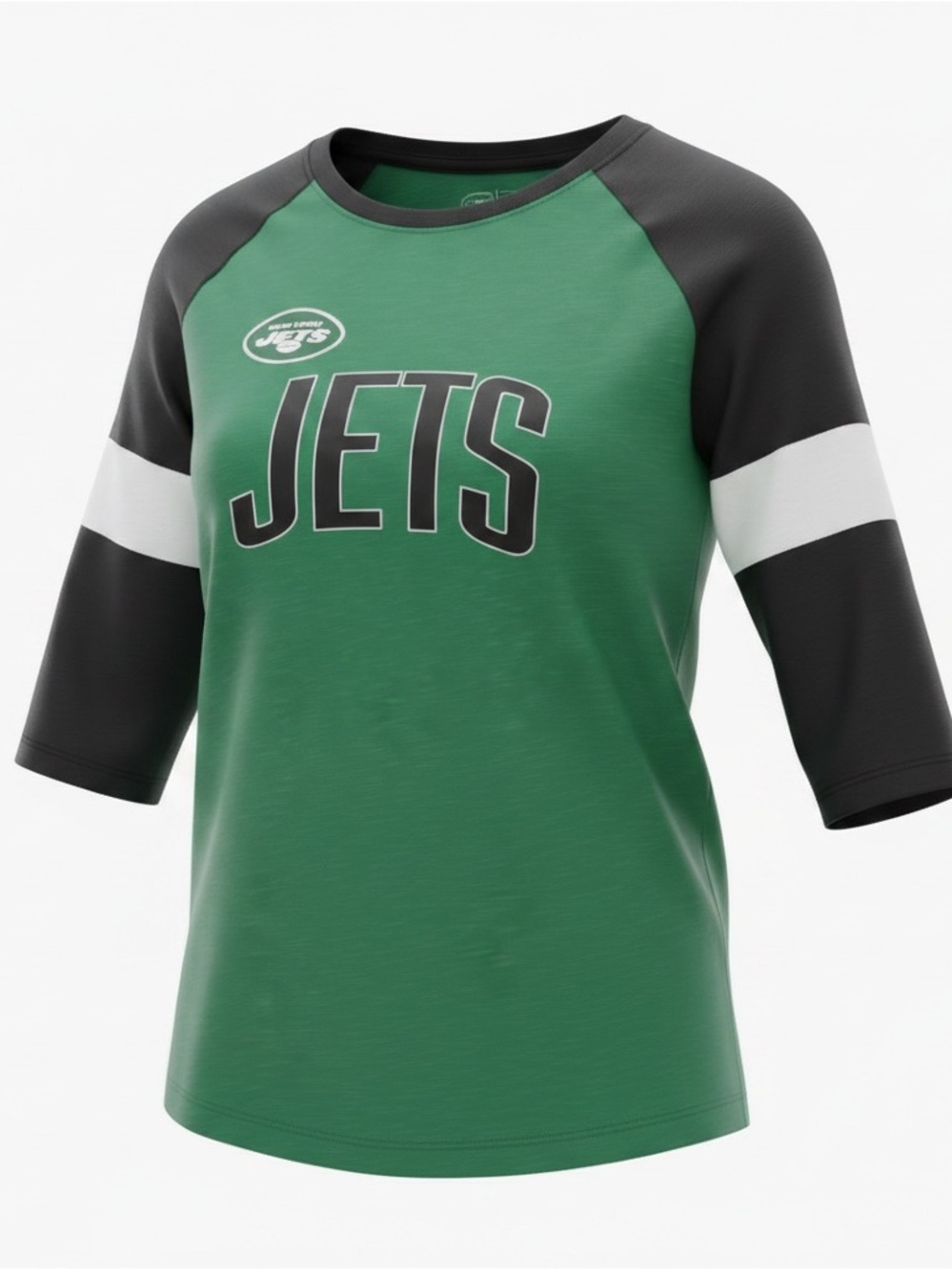 Nike New York Jets Womens XL Raglan 3/4 Sleeve Shirt Green Black NWT $45